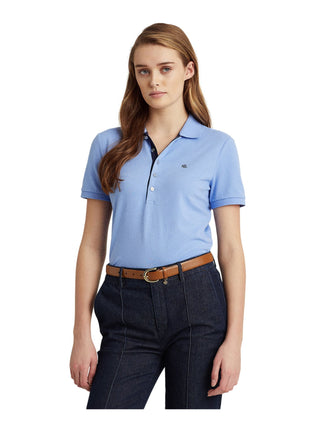 Ralph Lauren Women's Short Sleeve Collared Top Purple Size Small