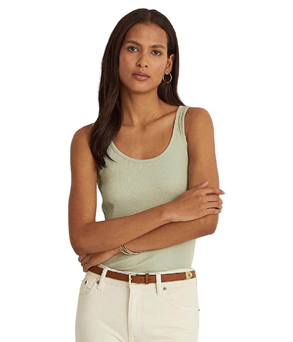 Ralph Lauren Women's Cotton Blend Tank Top Green Size Large