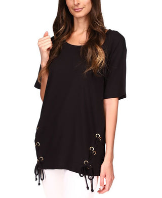 Michael Kors Women's Lace Up Tunic Black Size Large