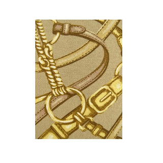 Lauren Ralph Lauren Women's Equestrian-Print Boat Neck Top Tan Multi Size M