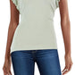 Ralph Lauren Women's Jersey Flutter Sleeve T-Shirt Green Size XX-Large