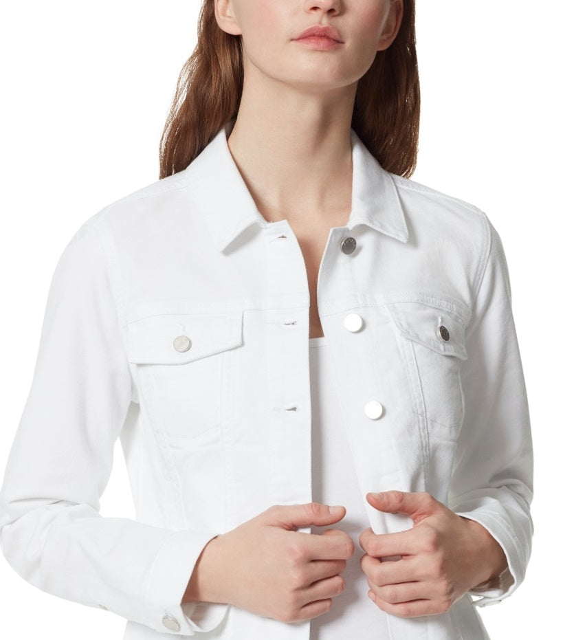 Frayed Denim Women's Classic Jacket White Size Medium