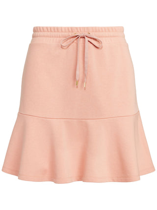 Ralph Lauren Women's Embroidered Ruffled Elastic Waist Drawstring Unlined Knee Length A Line Skirt Pink Size X-Large