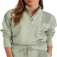 Ralph Lauren Women's French Terry 1/4 Zip Sweatshirt Green Size Large