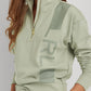 Ralph Lauren Women's Zippered Ribbed Hem & Cuffs Logo Graphic Sweatshirt Green Size Medium