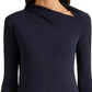 Ralph Lauren Women's Asymmetrical Mockneck Top Blue Size X-Small