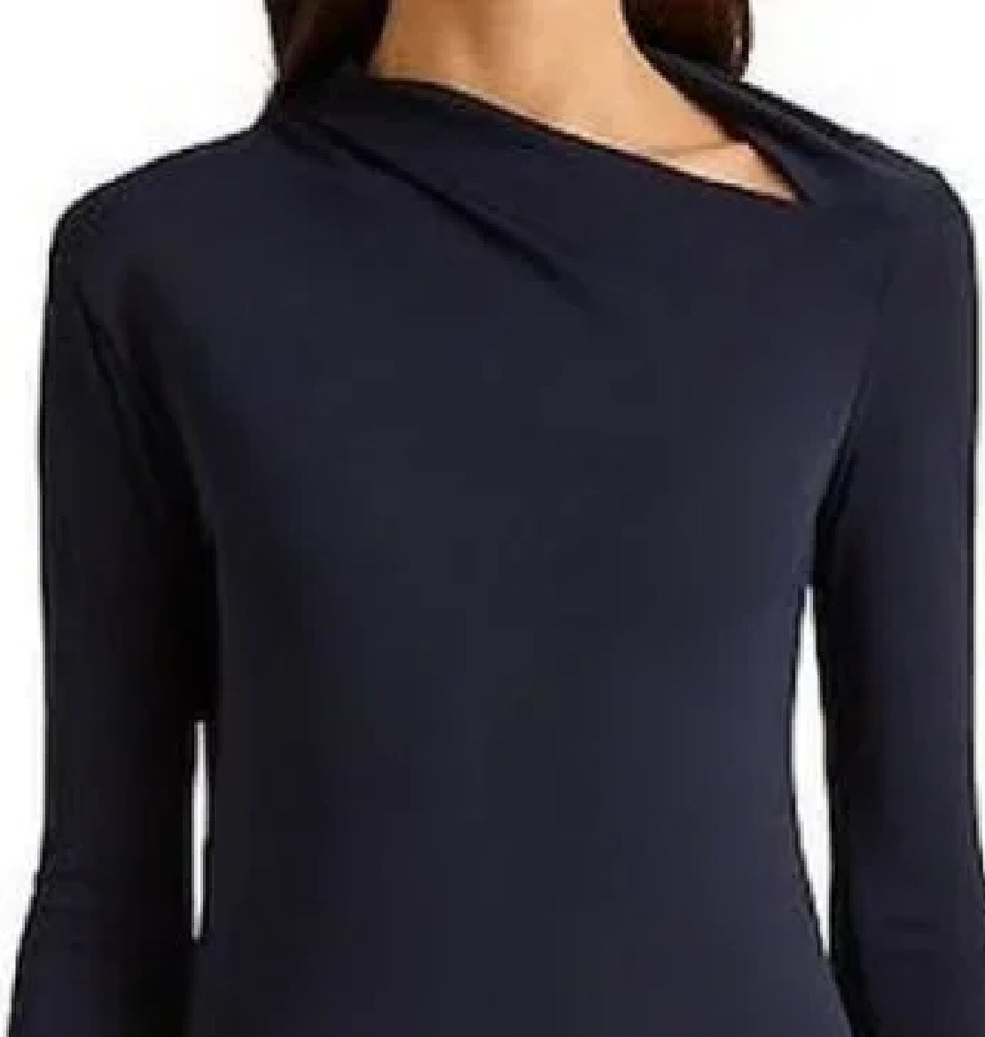 Ralph Lauren Women's Asymmetrical Mockneck Top Blue Size X-Small