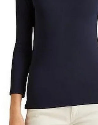 Ralph Lauren Women's Asymmetrical Mockneck Top Blue Size X-Small