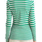 Ralph Lauren Women's Striped Snap Trim Long Sleeve Top Green Size Medium