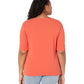 Ralph Lauren Women's Stretch Cotton Boatneck Tee Orange Size 3X