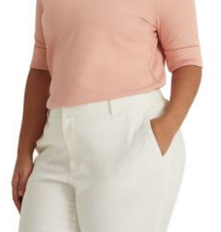 Ralph Lauren Women's Cotton Blend Boatneck Top Pink Size 1X