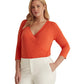 Ralph Lauren Women's Surplice Jersey Top Orange Size 1X