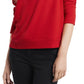 Vince Camuto Women's Foldover Neck Long Sleeve Top Red Size X-Large