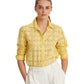 Ralph Lauren Women's Eyelet Cotton Shirt Yellow Size X-Small