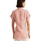 Ralph Lauren Women's Striped Tie Front Linen Shirt Red Size Medium