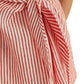 Ralph Lauren Women's Striped Tie Front Linen Shirt Red Size Medium