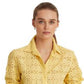 Ralph Lauren Women's Eyelet Cotton Shirt Yellow Size 1X