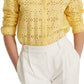Ralph Lauren Women's Eyelet Cotton Shirt Yellow Size 1X