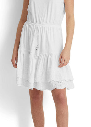 Ralph Lauren Women's Eyelet Jersey Dress White Size 4