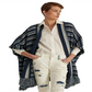 Ralph Lauren Women's Striped Cotton Fringe Trim Cardigan Blue Size Petite X Small