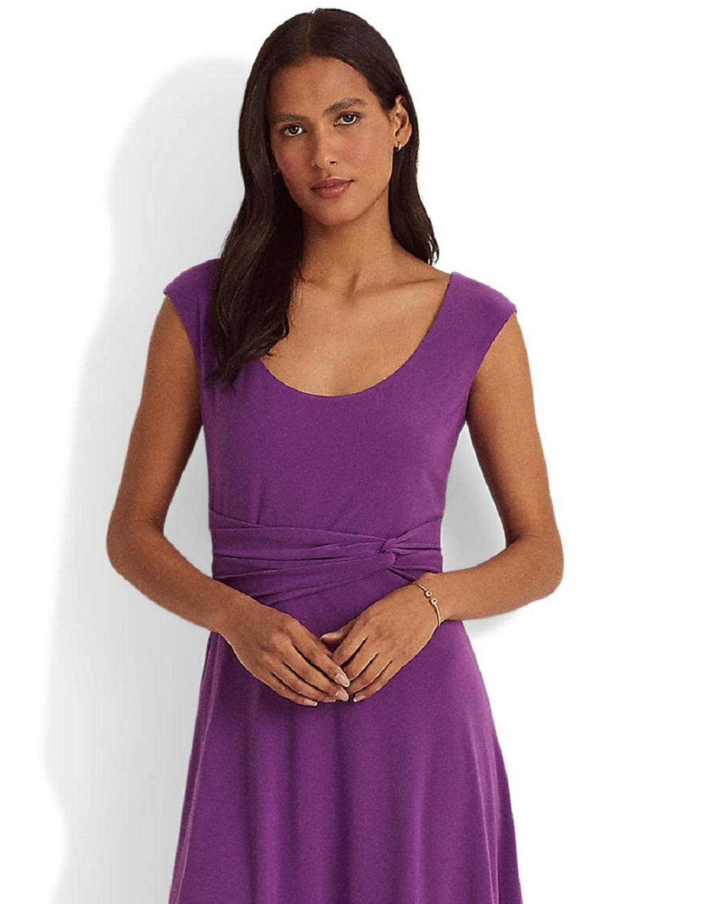Ralph Lauren Women's Scoop Neck Jersey Dress Purple Size 16 – Steals