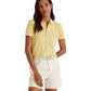 Ralph Lauren Women's Eyelet Jersey Polo Shirt Yellow Size X-Large