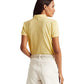 Ralph Lauren Women's Eyelet Jersey Polo Shirt Yellow Size X-Large