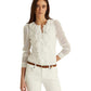 Ralph Lauren Women's Ruffle Trim Tulle Cardigan White Size Large