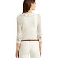 Ralph Lauren Women's Ruffle Trim Tulle Cardigan White Size Large