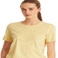 Ralph Lauren Women's Eyelet Logo Jersey Tee Yellow Size X Large