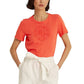 Ralph Lauren Women's Eyelet Logo Jersey Tee Orange Size Small