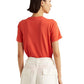 Ralph Lauren Women's Eyelet Logo Jersey Tee Orange Size Small