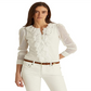 Ralph Lauren Women's Ruffle Trim Tulle Cardigan White Size Petite Large