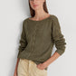 Ralph Lauren Women's Cable Knit Cotton Blend Sweater Green Size X-Small