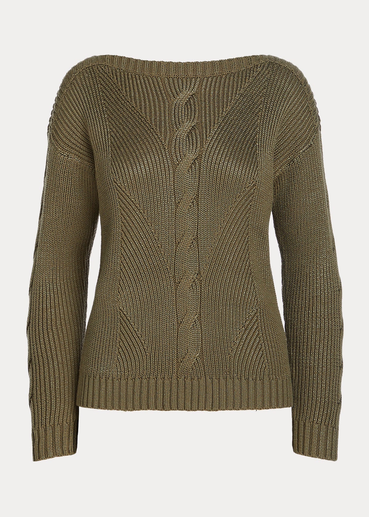 Ralph Lauren Women's Cable Knit Cotton Blend Sweater Green Size X-Small