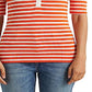 Ralph Lauren Women's Striped Cotton Blend Henley Tee Orange Size Medium