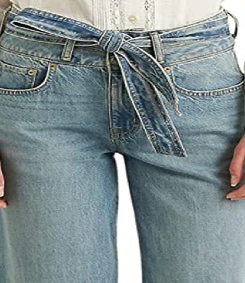 Ralph Lauren Women's Cropped Wide Leg Jeans Blue Size 14