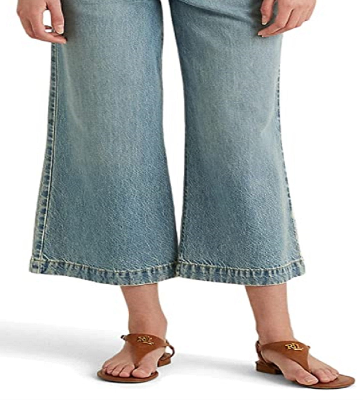 Ralph Lauren Women's Cropped Wide Leg Jeans Blue Size 6