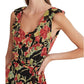 Ralph Lauren Women's Floral Crinkle Georgette Dress Black Size 2
