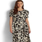 Ralph Lauren Women's Printed Bubble Crepe Dress White Size 4