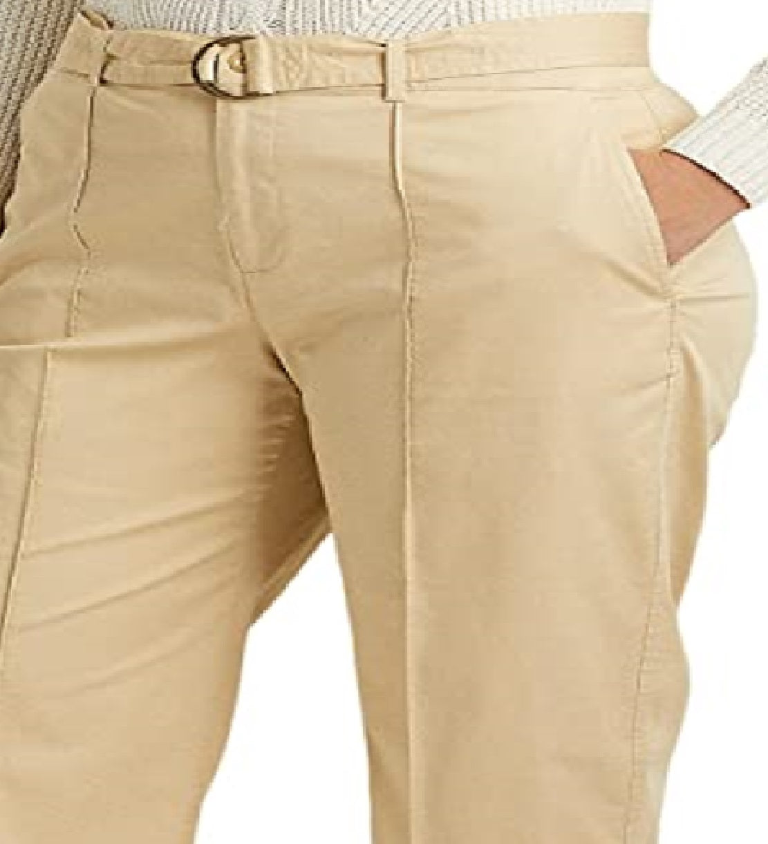 Ralph Lauren Women's Micro Sanded Twill Belted Wide Leg Pants Brown Size 20W