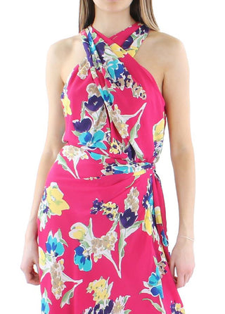 Ralph Lauren Women's Floral Georgette Halter Dress Pink Size 8