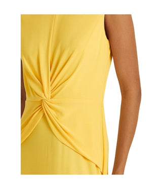 Ralph Lauren Women's Twist Front Jersey Dress Yellow Size 12