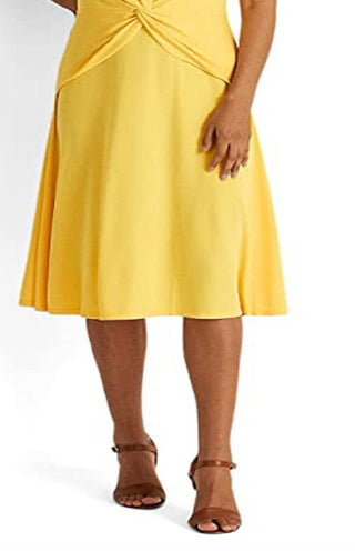 Ralph Lauren Women's Twist Front Jersey Dress Yellow Size 14