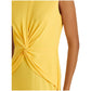 Ralph Lauren Women's Twist Front Jersey Dress Yellow Size 2