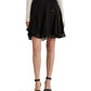 Ralph Lauren Women's Crinkle Georgette Skirt Black Size 6