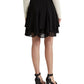 Ralph Lauren Women's Crinkle Georgette Skirt Black Size 6