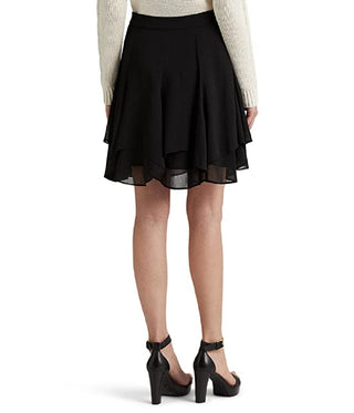 Ralph Lauren Women's Crinkle Georgette Skirt Black Size 6