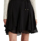 Ralph Lauren Women's Crinkle Georgette Skirt Black Size 6