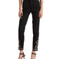 Ralph Lauren Women's Embroidered High Rise Skinny Ankle Jeans Black Size 16